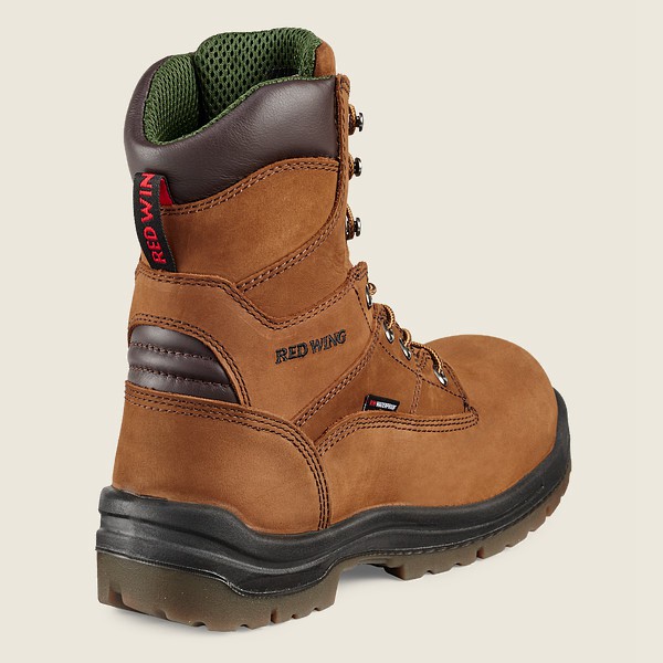 Red Wing Mens Safety Boots - King Toe® - 8-inch Waterproof Toe - Brown - ZJV570431